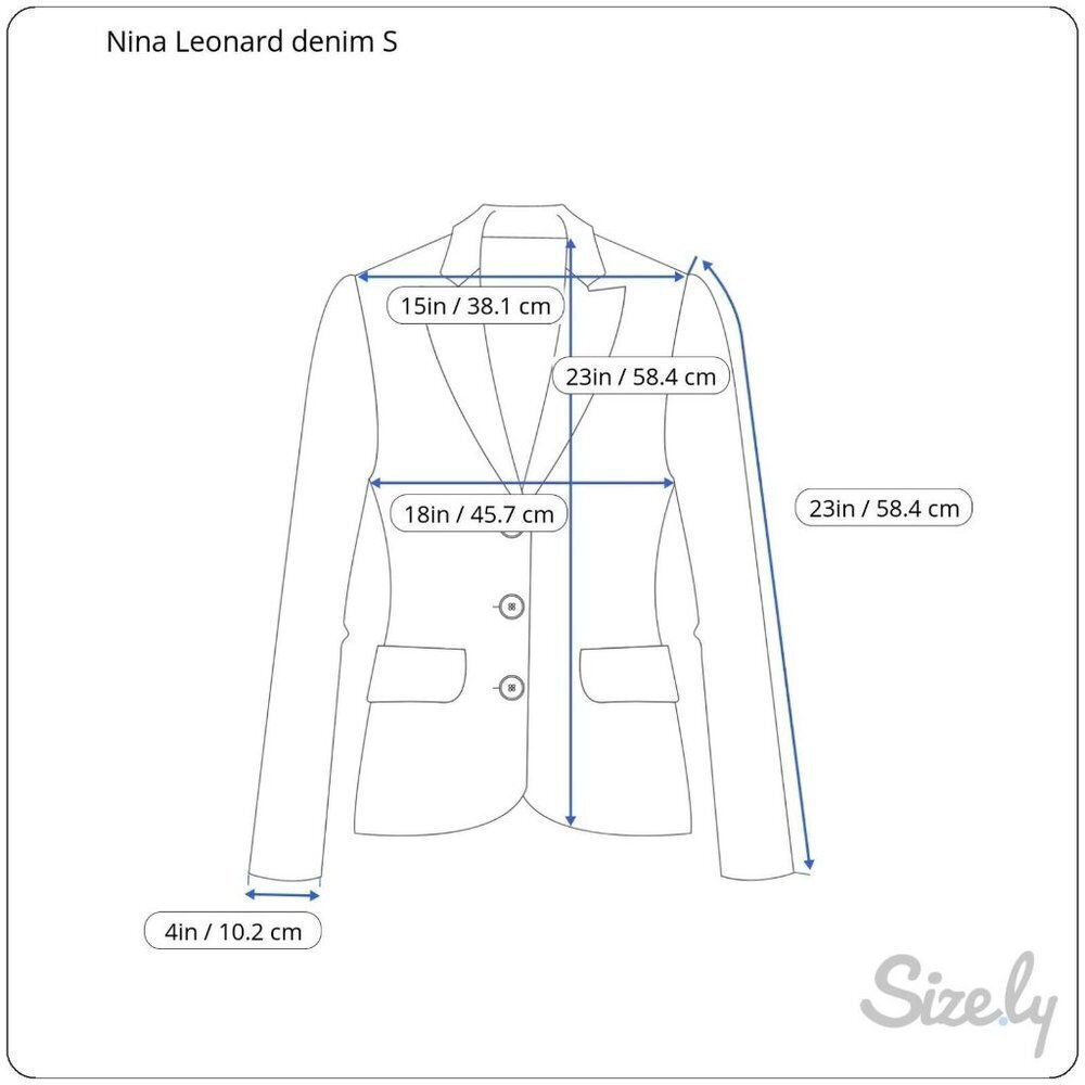 Nina Leonard Womens Small Dark Wash Long Sleeve Button Front Denim Jean Jacket - Picture 3 of 10